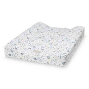 matelas-à-langer-pour-bébé-à-motifs-feuilles-bleues