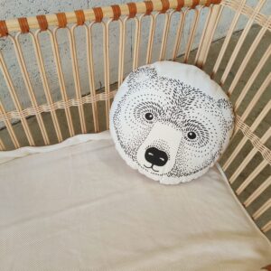 Coussin imprimé Ours – Blanc et Violet