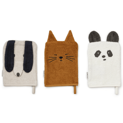 Lot de 3 gants de toilette Sylvester - Animal mix