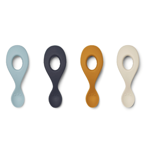 Set de 4 cuillères en silicone Liva - Bleu multi mix