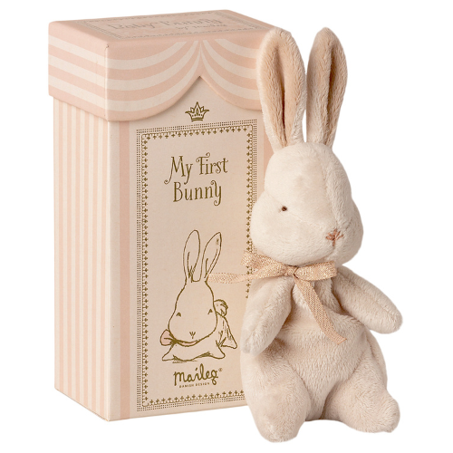 Peluche Mon premier Lapin et sa boîte cadeau - Dusty rose