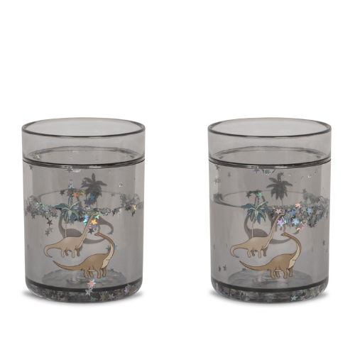 Lot de 2 verres à paillettes Dino - Konges Sloejd