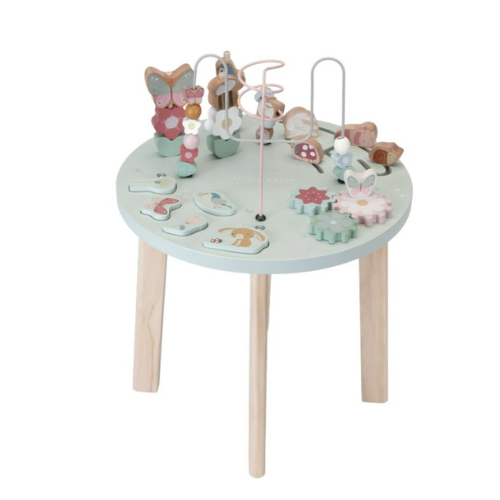 Table d'activités en bois - Flowers & Butterflies